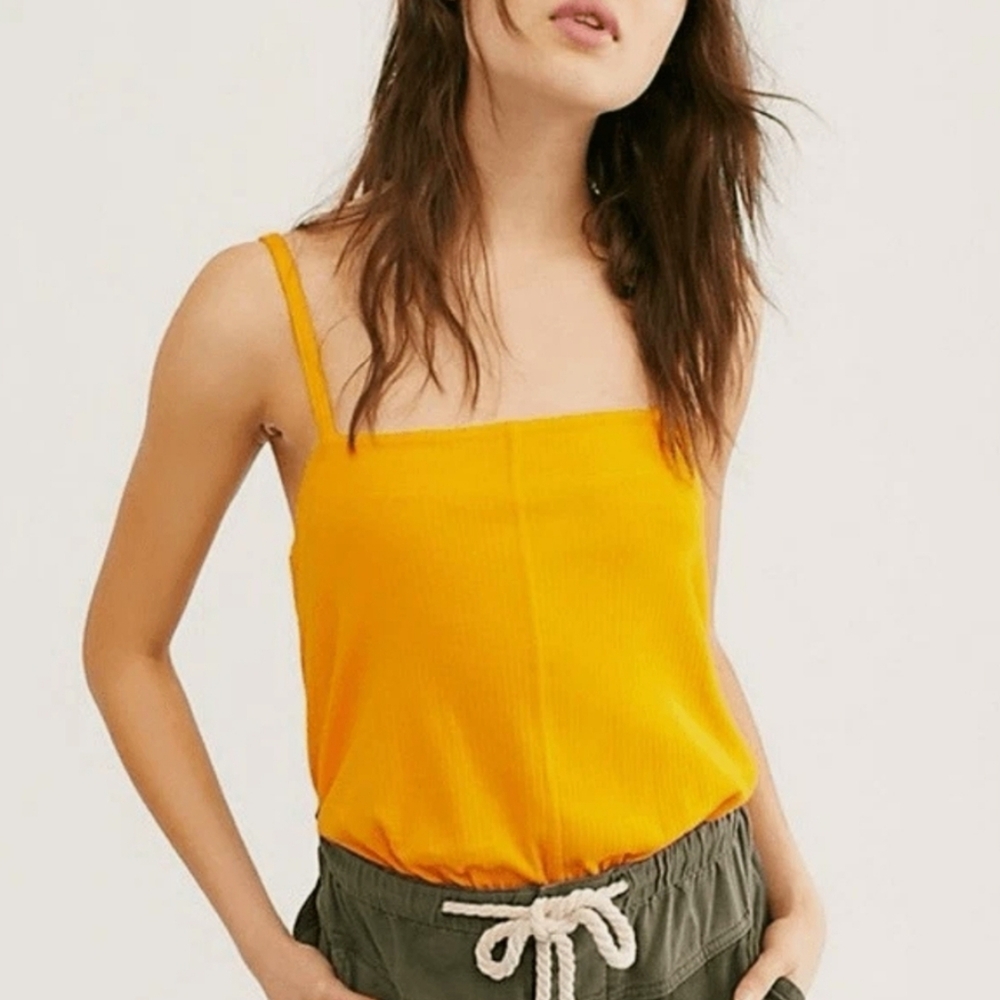 🌷Free People Intimately Marissa Bodysuit Tangerine S NWT